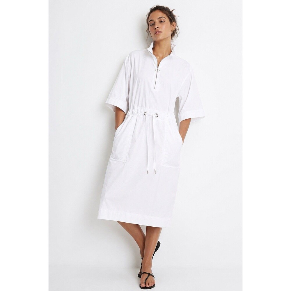 Rodebjer Calvert White Thomas Mason Giza 87 Cotton Utility Midi Dress